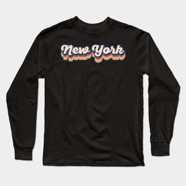 New York Vintage Colors Long Sleeve T-Shirt by DetourShirts